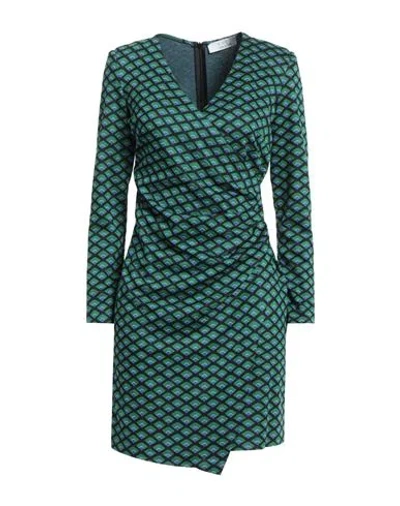 Kaos Woman Mini Dress Green Size 8 Viscose, Polyester, Elastane