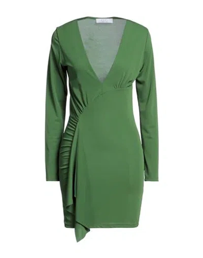 Kaos Woman Mini Dress Green Size M Polyester, Elastane