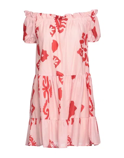 Kaos Short Dresses In Pink