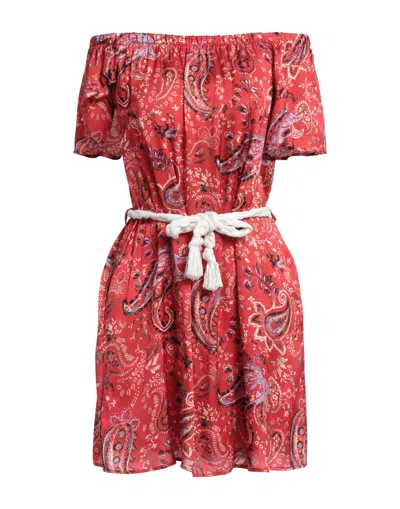 Kaos Short Dresses In Red