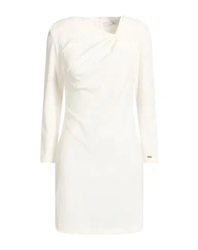 Kaos Woman Mini Dress White Size 6 Polyester, Viscose, Elastane