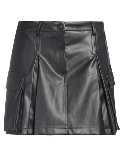 Kaos Woman Mini Skirt Black Size 6 Polyester, Polyurethane