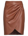 Kaos Woman Mini Skirt Brown Size 4 Polyester, Polyurethane