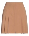 Kaos Woman Mini Skirt Camel Size 6 Polyester, Viscose, Elastane In Beige
