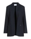 Kaos Woman Overcoat & Trench Coat Midnight Blue Size 10 Viscose, Polyamide, Elastane
