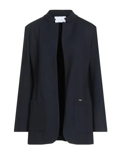 Kaos Woman Overcoat & Trench Coat Midnight Blue Size 10 Viscose, Polyamide, Elastane In Blue