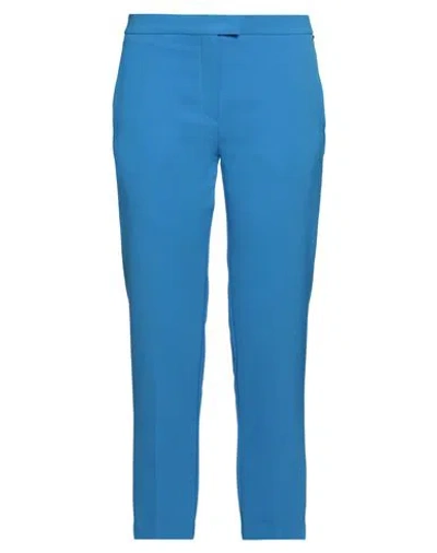 Kaos Woman Pants Azure Size 12 Polyester, Elastane In Blue