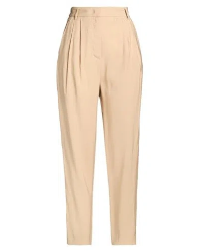 Kaos Woman Pants Beige Size 10 Viscose, Polyester In Neutral