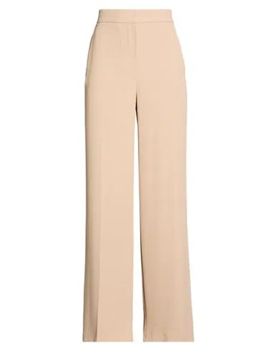 Kaos Woman Pants Beige Size 12 Polyester, Elastane In Sand