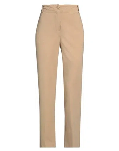 Kaos Woman Pants Beige Size 2 Cotton, Polyamide, Elastane In Sand
