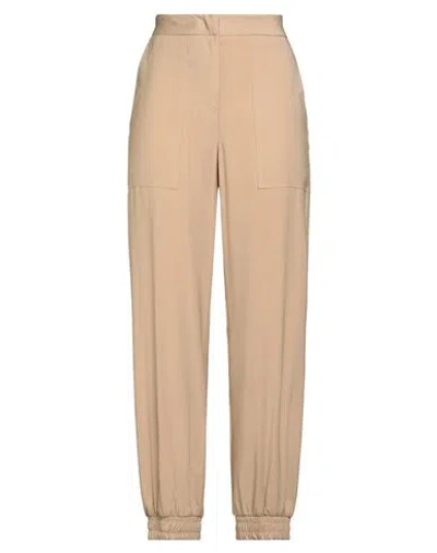 Kaos Woman Pants Beige Size 6 Viscose, Polyester In Sand