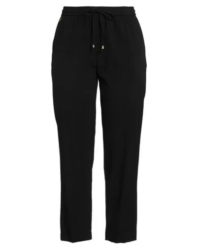 Kaos Woman Pants Black Size 10 Polyester, Viscose, Elastane