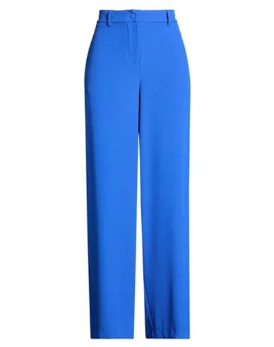 Kaos Woman Pants Bright Blue Size 6 Polyester, Elastane