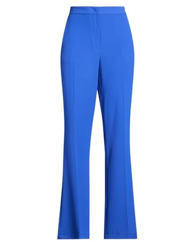 Kaos Woman Pants Bright Blue Size 8 Polyester, Elastane