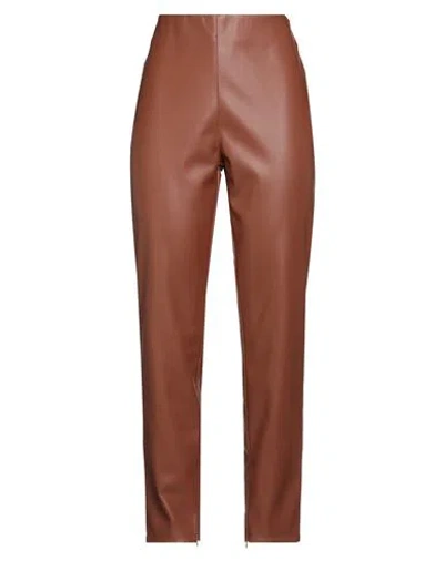 Kaos Woman Pants Brown Size 10 Polyester, Polyurethane