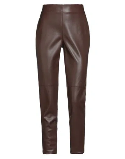 Kaos Woman Pants Brown Size 4 Polyester, Polyurethane
