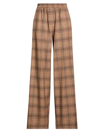 Kaos Woman Pants Brown Size 8 Polyester, Viscose, Elastane