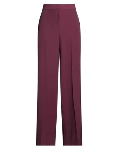 Kaos Woman Pants Burgundy Size 12 Polyester, Elastane In Red