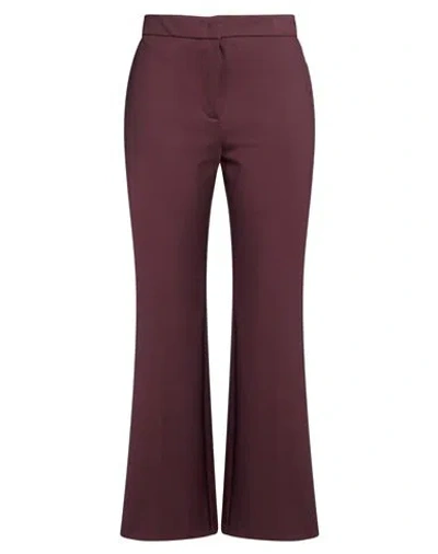 Kaos Woman Pants Burgundy Size 2 Viscose, Polyamide, Elastane In Red