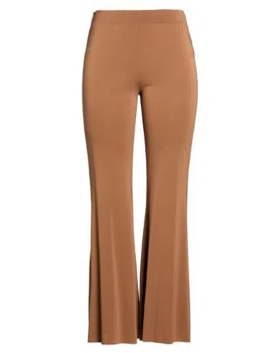 Kaos Woman Pants Camel Size 10 Acetate, Polyamide, Elastane In Brown