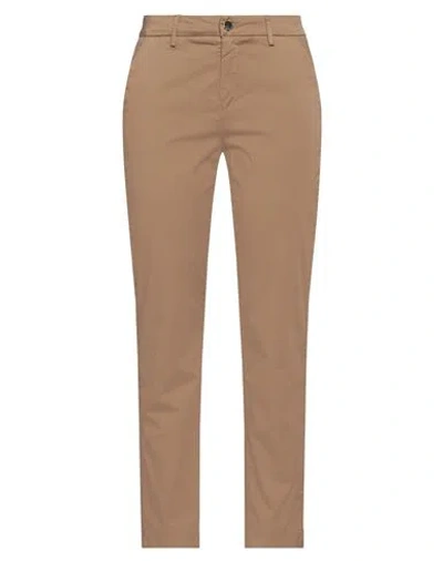 Kaos Woman Pants Camel Size 26 Cotton, Elastane In Beige