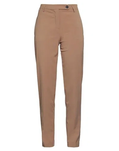 Kaos Woman Pants Camel Size 6 Polyester, Viscose, Elastane In Beige