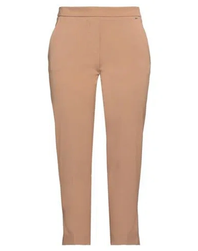 Kaos Woman Pants Camel Size 12 Polyester, Viscose, Elastane In Beige