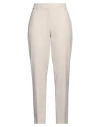 Kaos Woman Pants Cream Size 10 Polyester, Viscose, Elastane In White