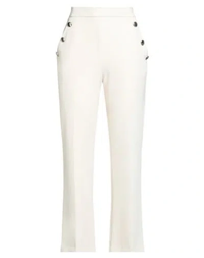 Kaos Woman Pants Cream Size 4 Polyester, Elastane In White