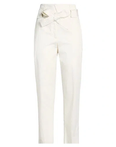 Kaos Woman Pants Cream Size 8 Cotton In White