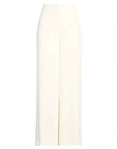 Kaos Woman Pants Cream Size 8 Polyester, Elastane In White