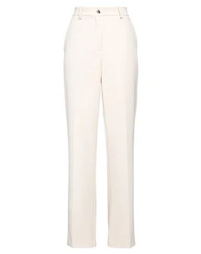 Kaos Woman Pants Cream Size 8 Polyester, Elastane In White
