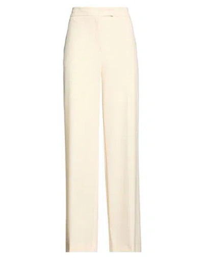 Kaos Woman Pants Cream Size 8 Polyester, Viscose, Elastane In White