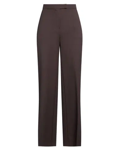 Kaos Woman Pants Dark Brown Size 6 Polyester, Viscose, Elastane