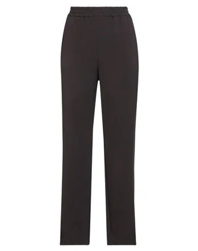 Kaos Woman Pants Dark Brown Size 8 Polyester, Viscose, Elastane