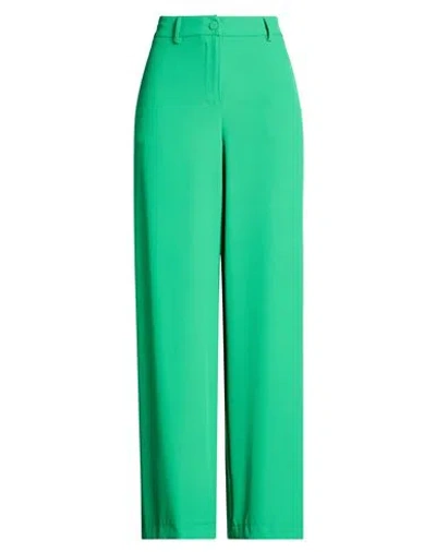 Kaos Woman Pants Green Size 6 Polyester, Elastane In Burgundy