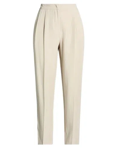 Kaos Woman Pants Grey Size 6 Tencel, Linen In Neutral