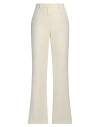 Kaos Woman Pants Ivory Size 12 Polyester, Elastane In White