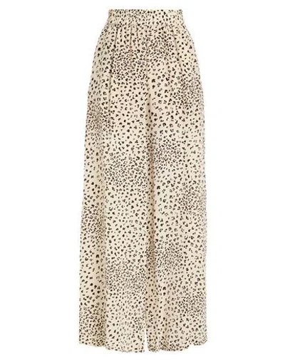 Kaos Woman Pants Ivory Size 12 Viscose, Silk In Animal Print