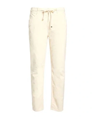 Kaos Woman Pants Ivory Size 28 Cotton, Elastane In Neutral