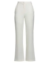 Kaos Woman Pants Ivory Size 12 Polyester, Elastane In White