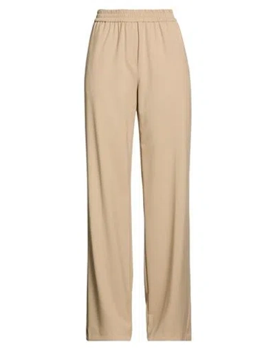 Kaos Woman Pants Khaki Size 10 Polyester, Viscose, Elastane In Sand