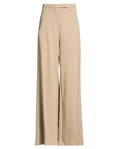 Kaos Woman Pants Khaki Size 6 Polyester, Viscose, Elastane In Neutral