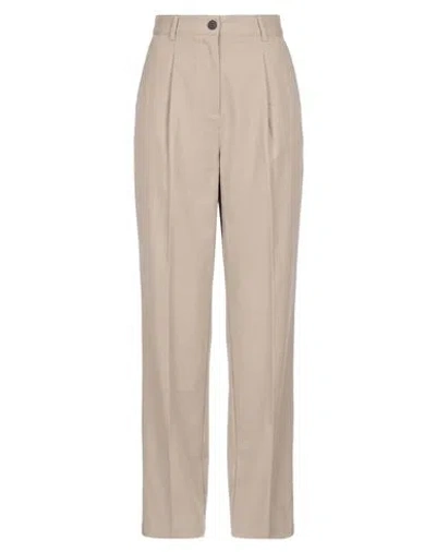 Kaos Woman Pants Khaki Size 8 Viscose, Polyester In Neutral