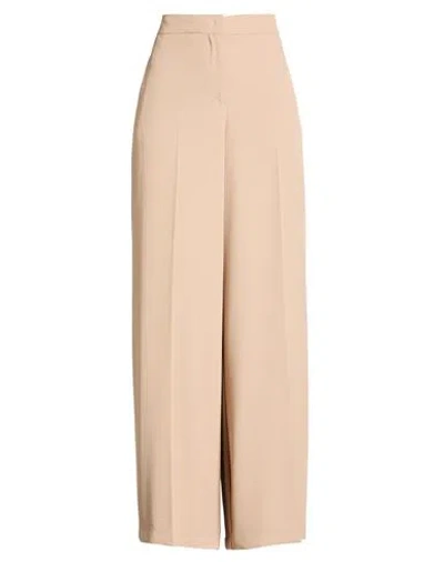 Kaos Woman Pants Light Brown Size 10 Polyester, Elastane In Neutral