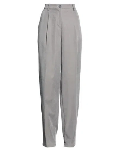 Kaos Woman Pants Light Grey Size 8 Viscose, Polyester In Gray