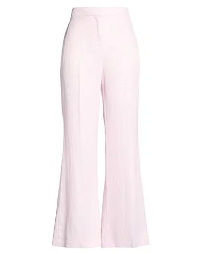 Kaos Woman Pants Light Pink Size 6 Viscose, Linen
