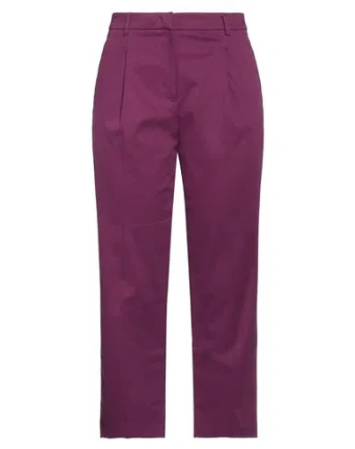 Kaos Woman Pants Mauve Size 10 Cotton, Elastane In Purple