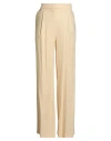 Kaos Woman Pants Pastel Yellow Size 8 Viscose, Linen, Cotton, Elastane