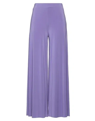 Kaos Woman Pants Purple Size 4 Acetate, Polyamide, Elastane